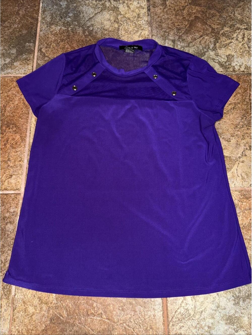 Adele & May Womens Purple Blouse, Size Medium